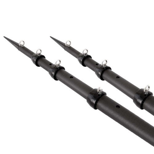Tigress 15' XD 3K Carbon Fiber Telescoping Outrigger Poles - Matte Black\/ Black - Pair